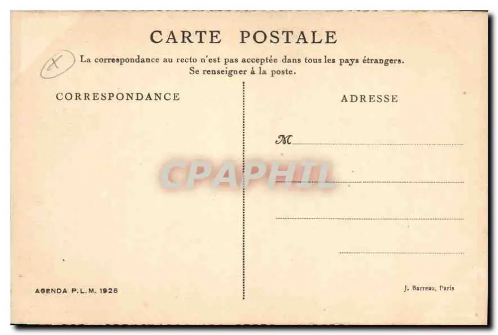 Arles — Cloître Saint-Trophime — Agenda P.L.M. 1928 - Verso
