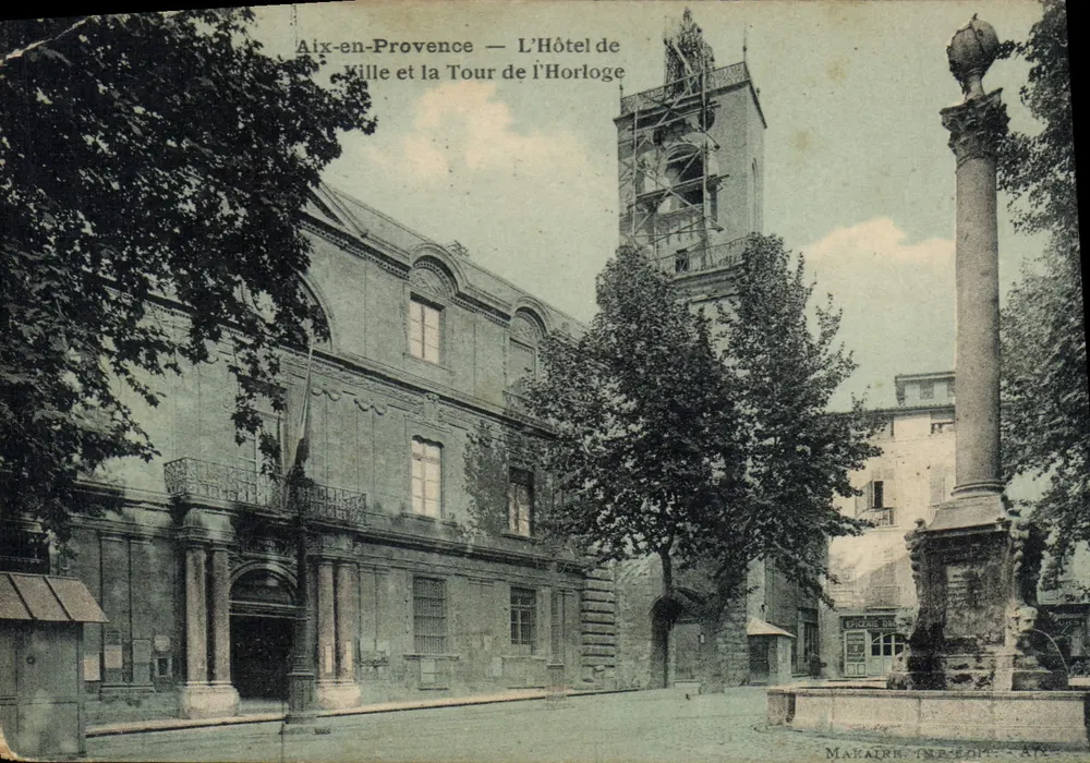 Aix-en-Provence — Das Rathaus und die Uhrenturm — Verlag Makairn, Druck Aix - Vorderseite
