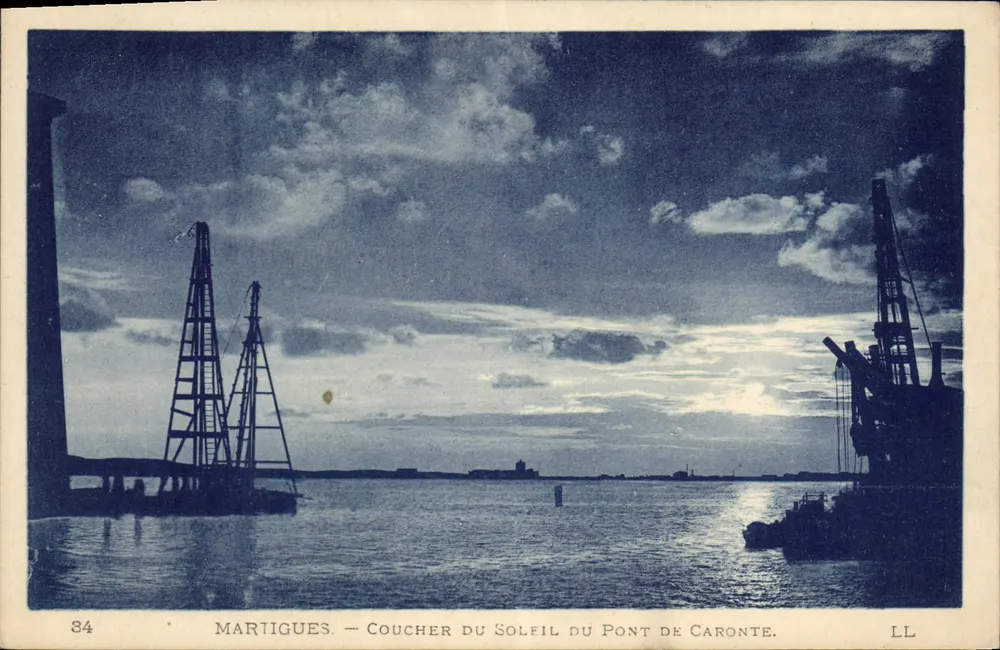 Martigues — Sonnenuntergang über den Pont de Caronte — LL - Vorderseite
