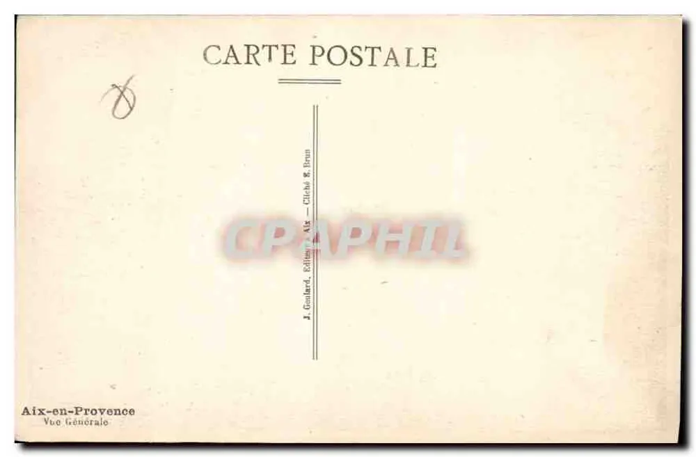 Aix-en-Provence — Vista Geral — A. Gouillard, Aix-en-Provence - Verso