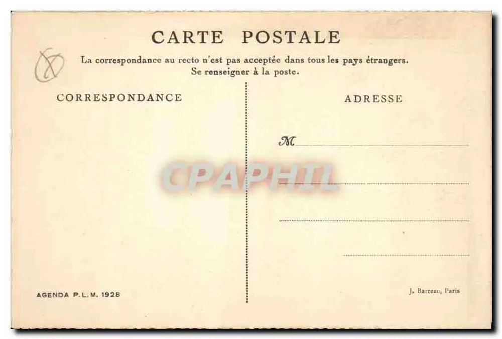 Arles — Claustro de São Trofimé — Agenda P.L.M. 1928 - Verso