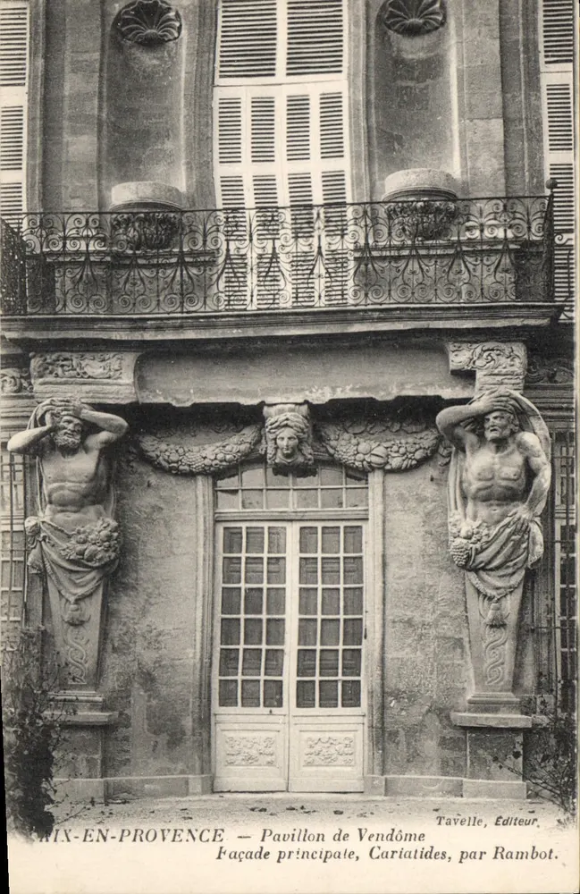 MIX-EN-PROVENCE — Pavillon de Vendôme — Hauptfassade, Karyatiden, von Rambot - Vorderseite