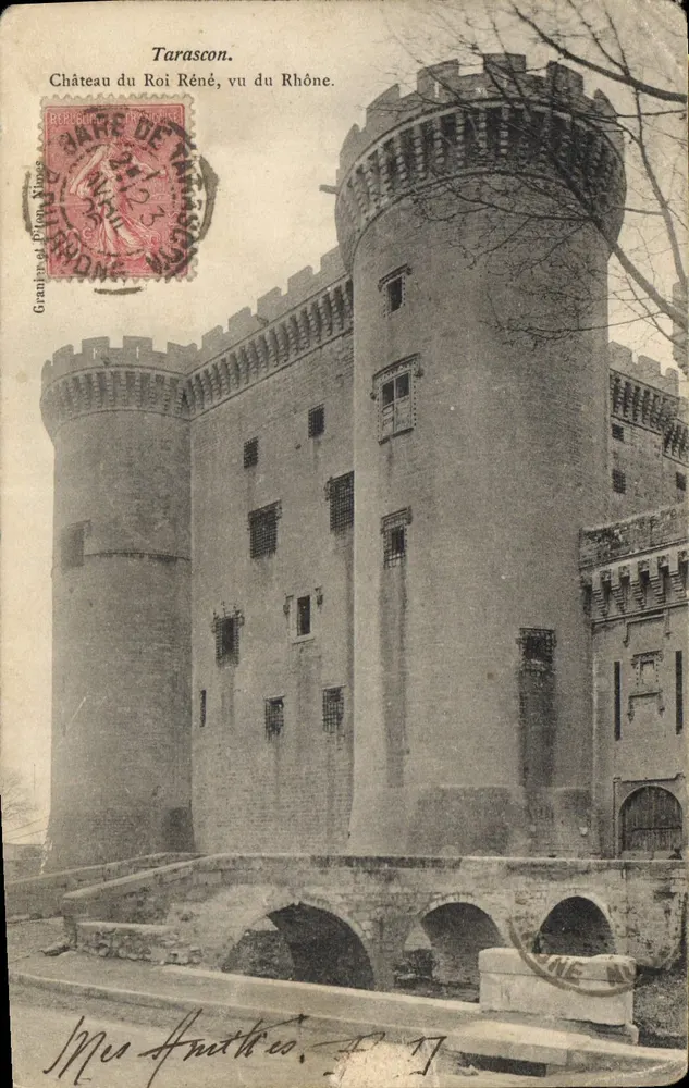 Tarascon. Castillo del Rey Renato, visto desde el Ródano — Granary & Piron, Nîmes - Anverso