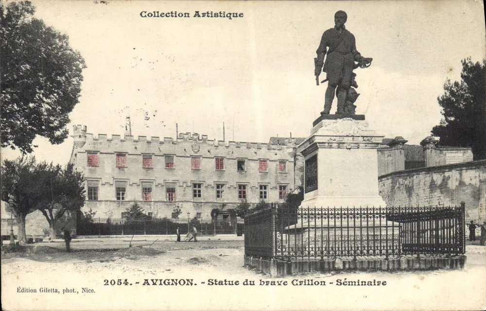 Avignon — Estátua do Bravo Crillon — Seminário — Edição Giletta, fot. Nice, n° 2054 - Frente
