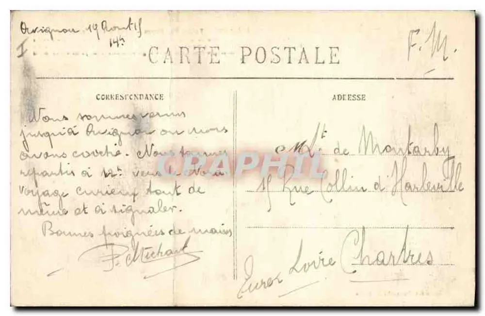 Avignon — Palácio dos Papas — Facha Principal — Edição das Novas Galerias - Verso