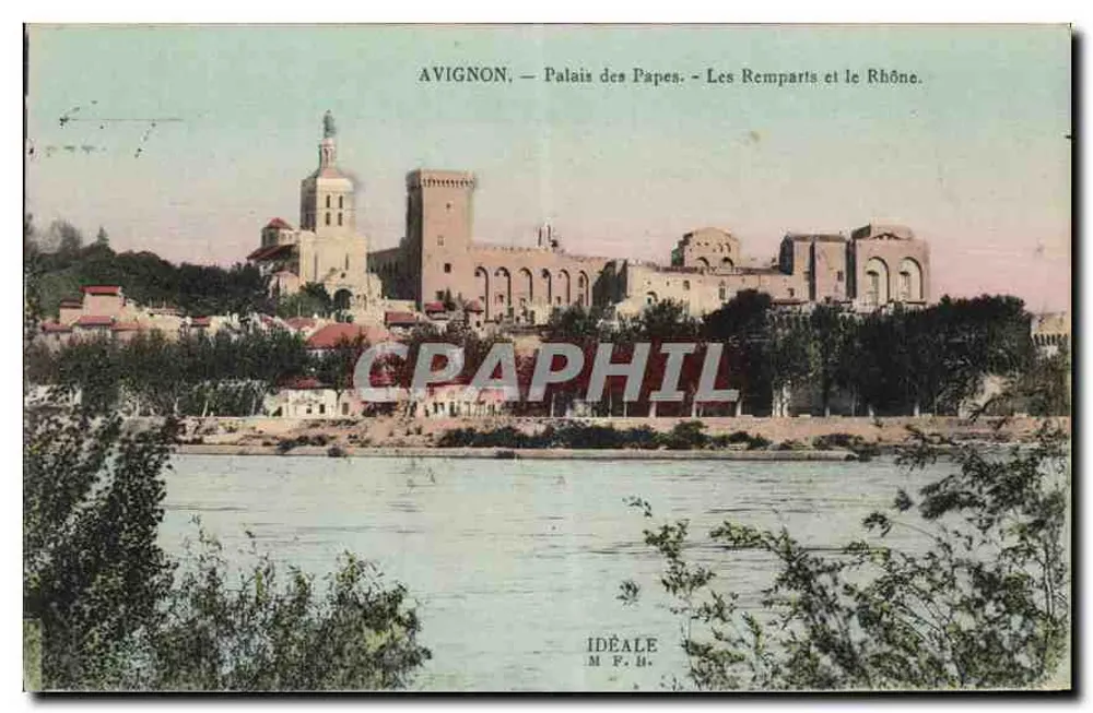 Avignon — Palast der Päpste — Die Mauern und der Rhône — Ideal M.F.H. - Vorderseite