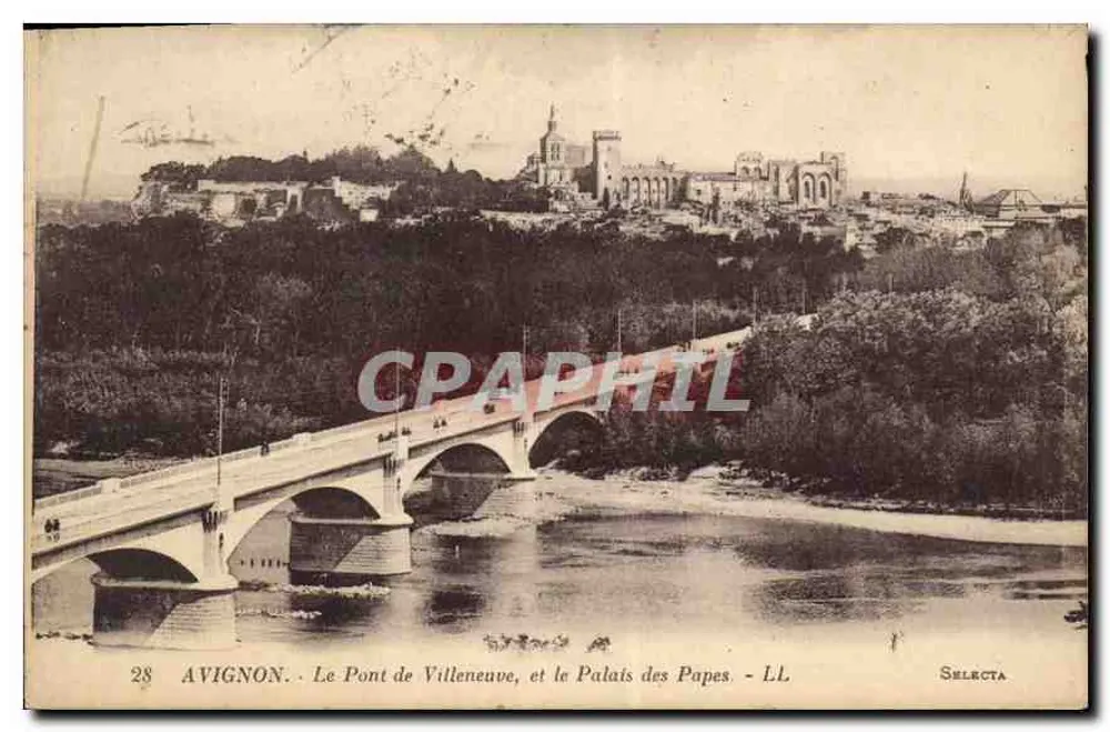 Avignon — Die Brücke von Villeneuve und das Palast der Päpste — Selecta - Vorderseite