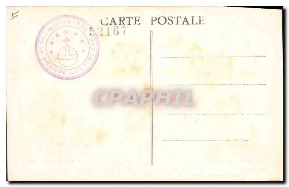 Dauphiné - Konvent der Grande Chartreuse - Die Zelle eines Vaters - E. R. - Rückseite