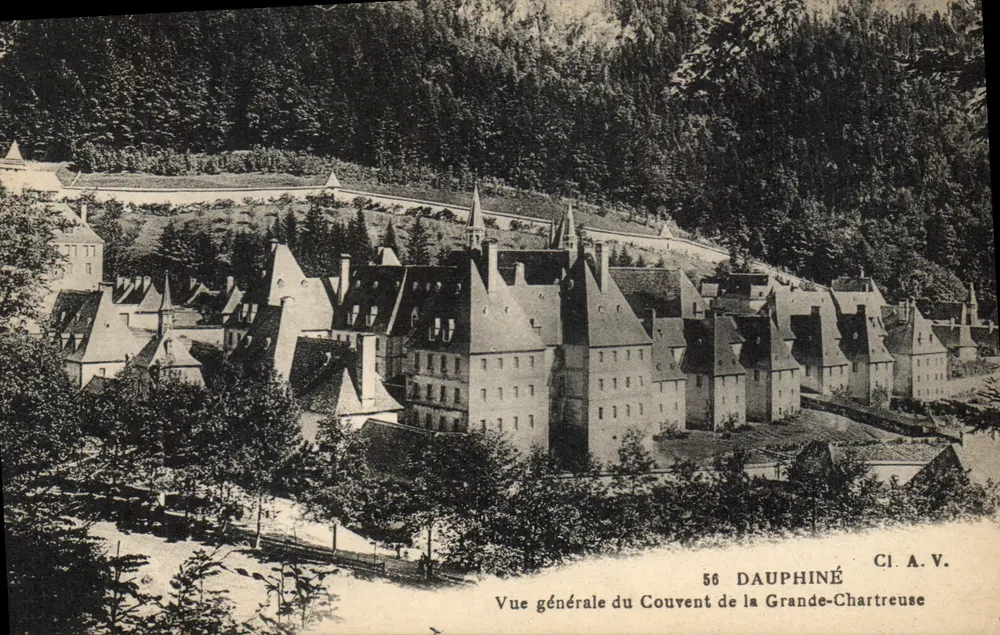 Allgemeiner Blick auf das Kloster der Grande-Chartreuse — Dauphiné — CI.A.V. n°56 - Vorderseite