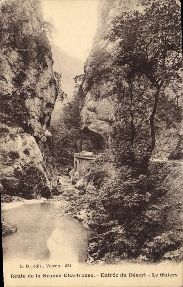 Eingang zum Wüstenbereich - Le Guiers — Route de la Grande-Chartreuse — G. D., Verlag, Voiron - 534 - Vorderseite
