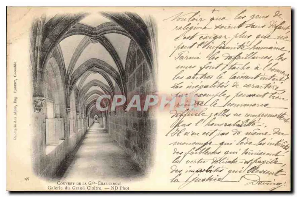 Kloster der Grande-Chartreuse — Galerie des Großen Cloisters — ND Phot, Grenoble - Vorderseite