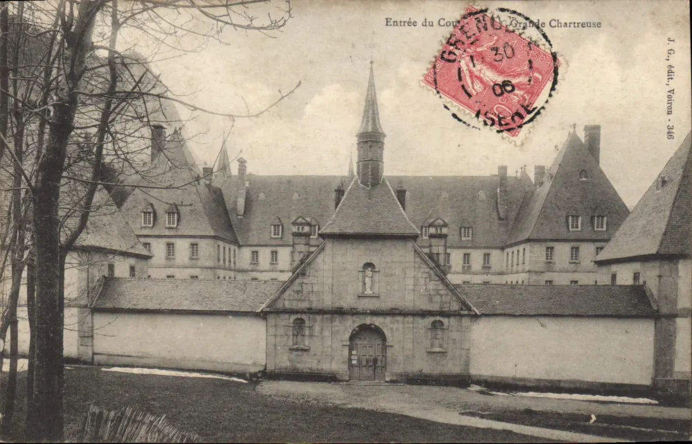 Entrada do Convento da Grande Chartreuse — Grenoble, Vétron — J. G., editor, Vétron, 346 - Frente