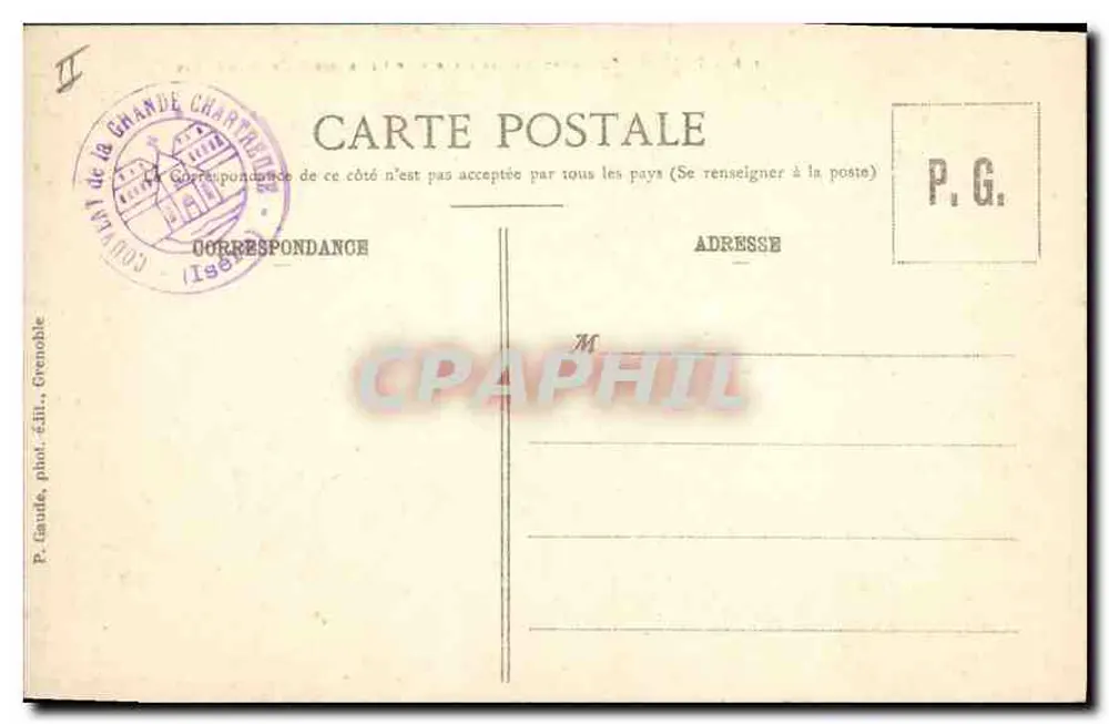 Grande-Chartreuse - Der Friedhof und der Grand Som — P. Gaude, phot. publ., Grenoble - Rückseite