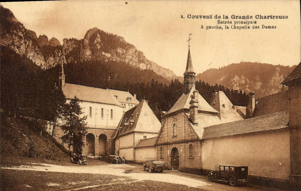 Kloster der Grande Chartreuse — Haupteingang und Damenkapelle — Édition Técouquils, Saint-Laurent-du-Pont - Vorderseite