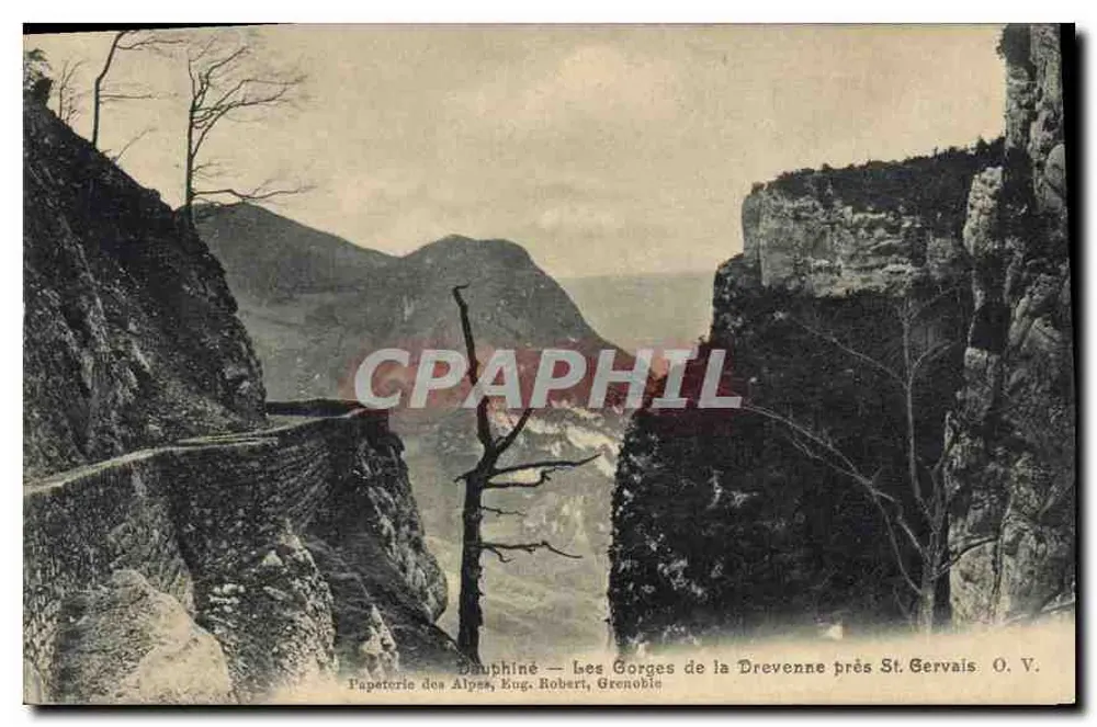 Douphine — Die Schluchten der Drevenne bei St Gervais — Papeterie des Alpes, Eug. Robert, Grenoble - Vorderseite