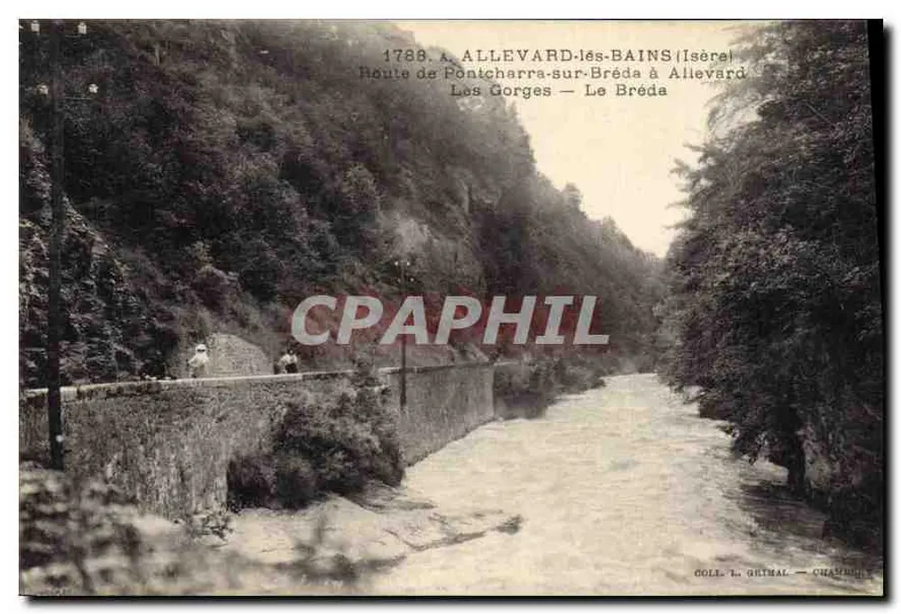 Allevard-lès-Bains (Isère) — Route de Pontcharra-sur-Bréda nach Allevard, Die Schlucht — Le Bréda — Sammlung L. Grimal — Chambray - Vorderseite