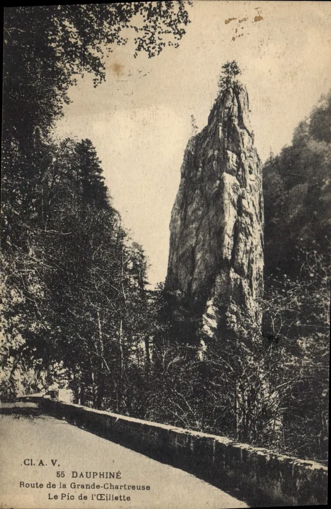 O Pic de l'Éillette — Rota da Grande-Chartreuse — Cl.A.V. 55 Dauphiné - Frente