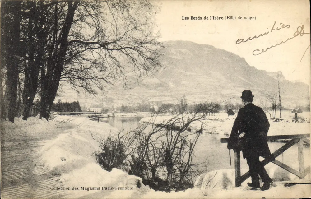 As margens do Isère (Efeito de neve) — Coleção dos Magasins Paris-Grenoble - Frente
