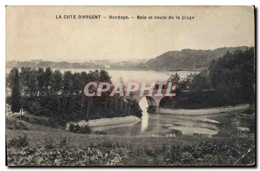 A Costa de Prata — Hendaye — Baía e estrada da praia - Frente