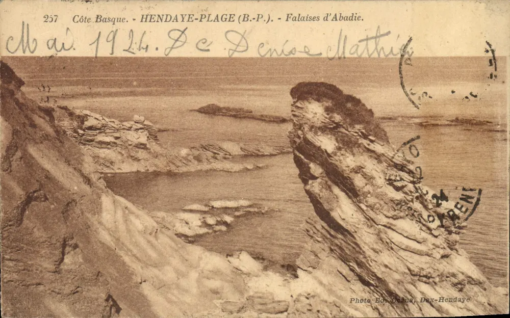Hendaye-Plage (B.P.) — Falaises d'Abadie — Photo Ed. Osana, Dax-Hendaye - Vorderseite