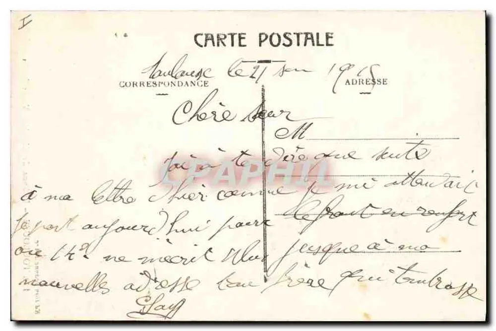 Toulouse — Innenansicht des Hôtel du Vieux-Raisin — Ausgabe Jeanny, Nr. 139 - Rückseite