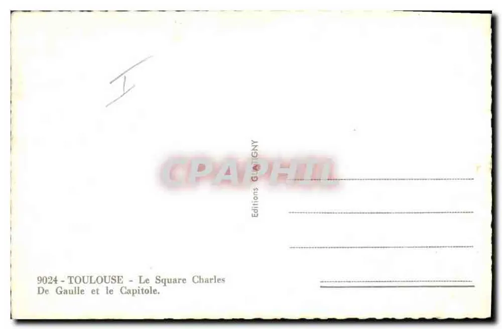 Square Charles de Gaulle und das Capitole — Toulouse — Éditions G. Gigny, n° 9024 - Rückseite