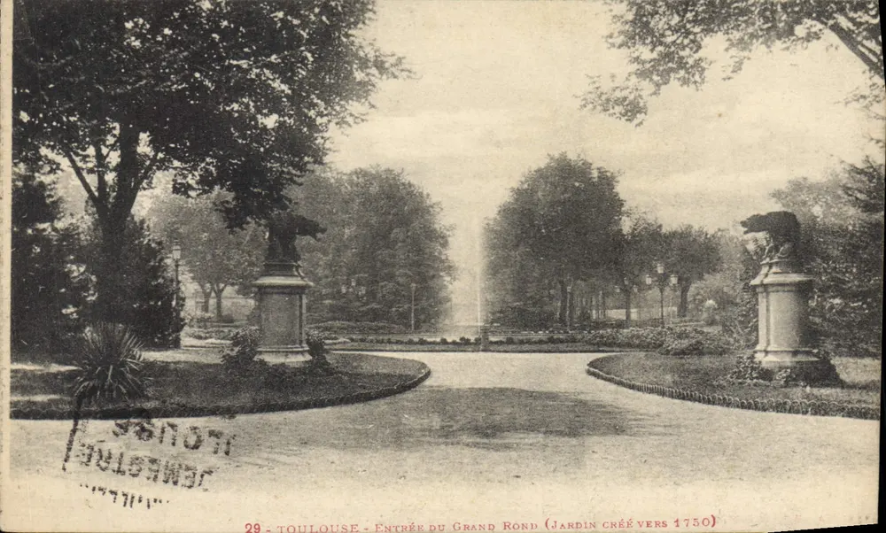 Toulouse - Eingang zum Grand Rond (Garten aus dem Jahr 1750) — Verlag: J. Snott, Nr. 29 - Vorderseite