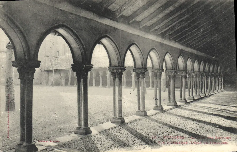 Toulouse — Wewnętrzny dziedziniec (Liceum Jacobinów) — Phototypie Laborchie (A. Tranlou) - Awers