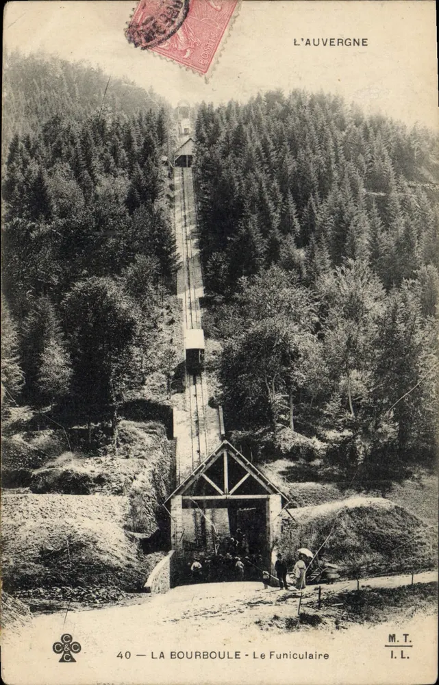 La Bourboule - O Funicular — A Auvergne, M.T. n°40 - Frente