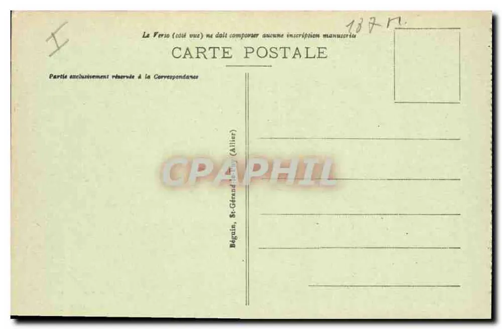 Pittorelle Auvergne — La Bourboule — Ansicht vom Seilbahn-System unter den Fichten — n°3004 — Verlag Béguin, St-Gérand-de-Béarn (Ariège) - Rückseite