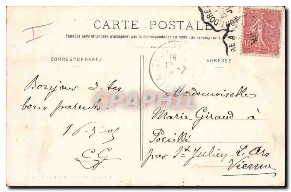 La Bourboule - Die Straße nach Saint-Sauves und der See Barrage — Verlag: J. de Lathay, Vichy - Rückseite