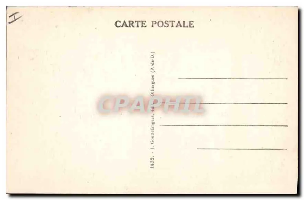 Le Mont-Dore — Vale do Sancy e o Capucin — J. Gouttefanges, editor Olliergues (P.-de-D.) - Verso