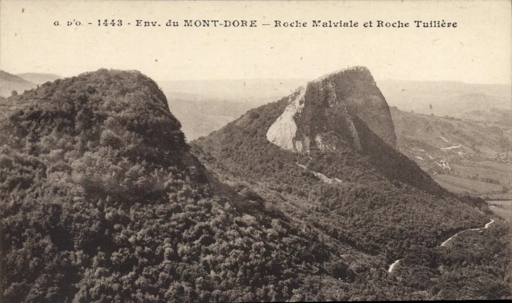 Panorama del MONT-DORE — Roche Malviale e Roche Tuilière — g.d'o. - 1443 - Recto