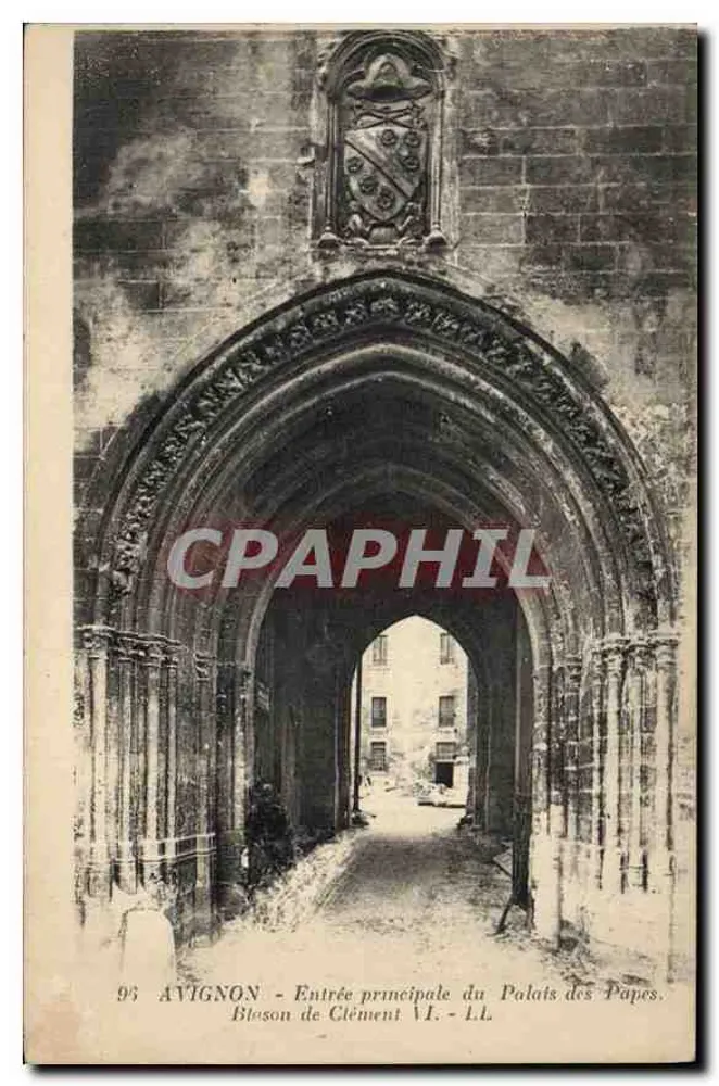 Avignon — Haupteingang des Palais des Papes. Wappen von Clement VI. — L.L. - Vorderseite