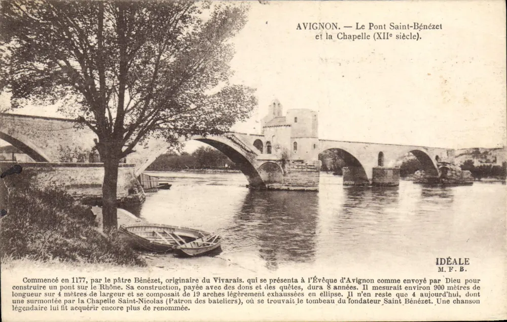 Avignon — Die Brücke Saint-Bénézet und die Kapelle (12. Jahrhundert) — IDEALE M.F.B. - Vorderseite