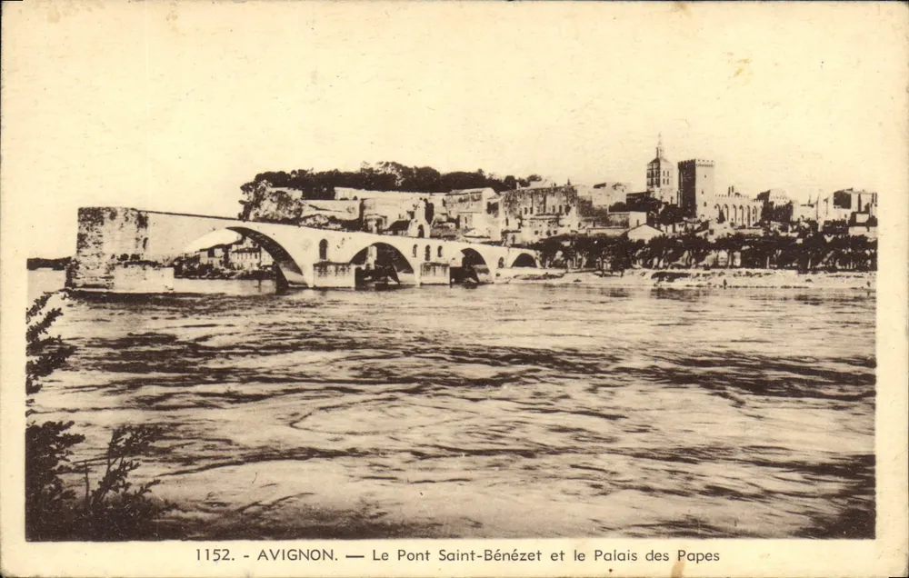 Avignon — Der Pont Saint-Bénézet und das Palast der Päpste - Vorderseite