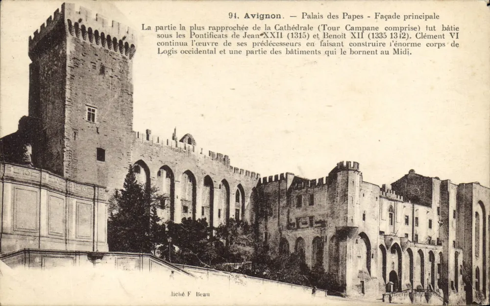 Avignon — Palácio dos Papas - Fachada principal — Imprimé Illustré, n°94 - Frente