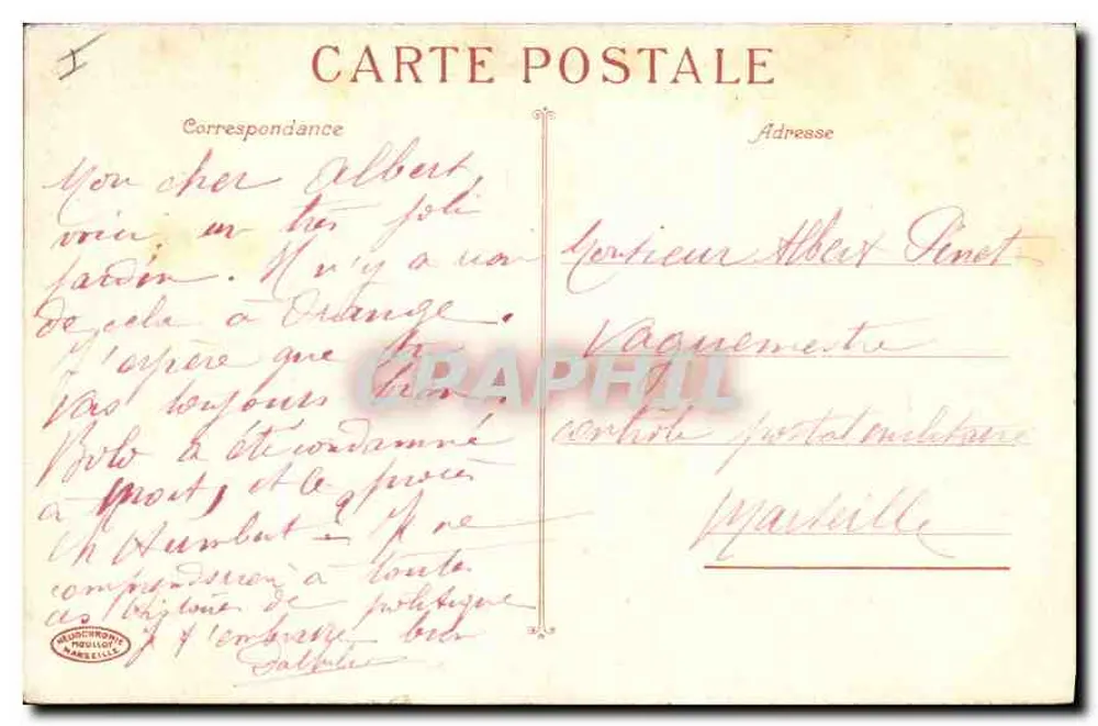 Avignon — Rocher des Doms "Venus mit Schwalben" — von F. Charpentier - Rückseite