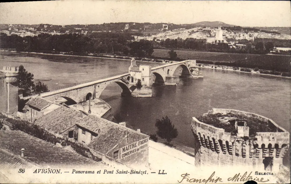Avignon — Panorama e Ponte Saint-Bénézet — Franchise Militaire SELECTA - Frente