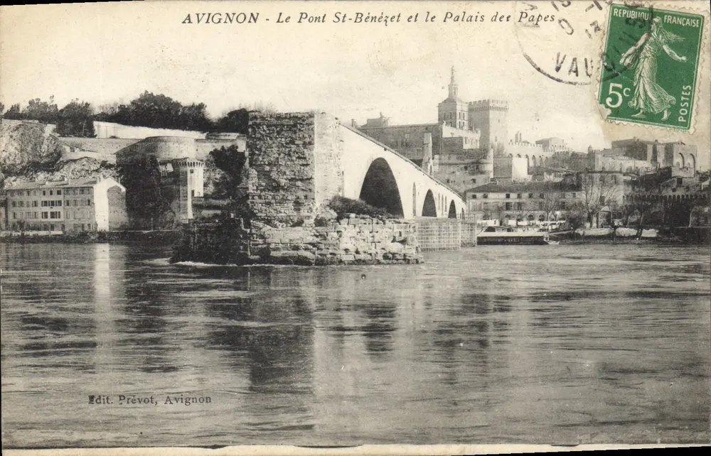 Avignon - Die Brücke Saint-Bénézet und das Palais des Papes — Edit. Prévot, Avignon - Vorderseite