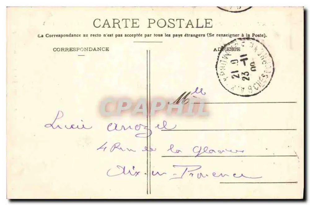 Avignon — Gesamtansicht des Palais des Papes von Jacquemart — Édit. Soumille 'A la livrante' - Rückseite