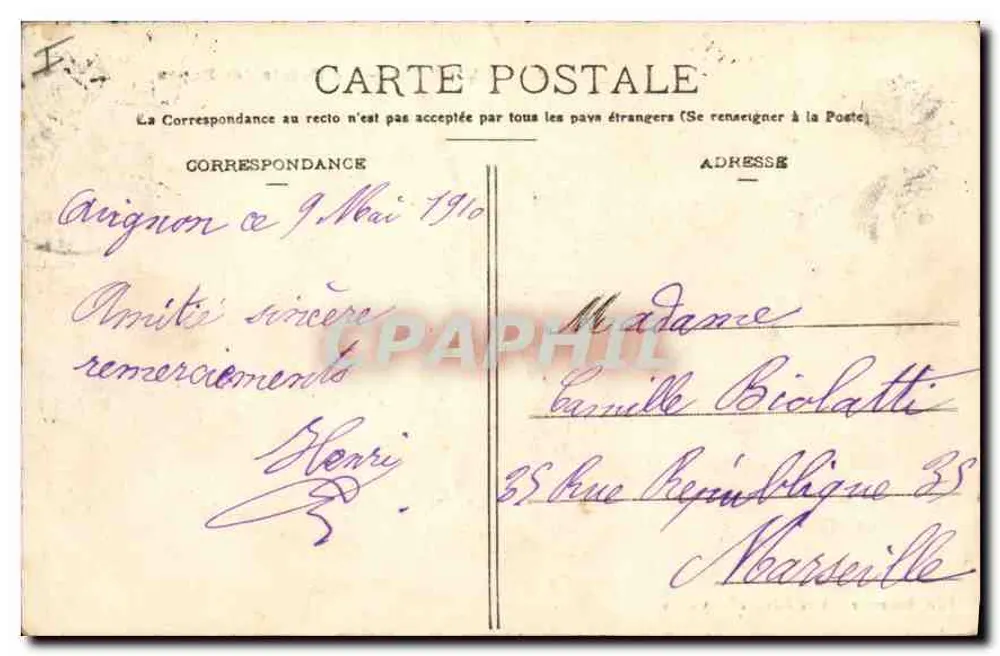 Avignon — O Palácio dos Papas — Editor Soumillie, n°2 - Verso