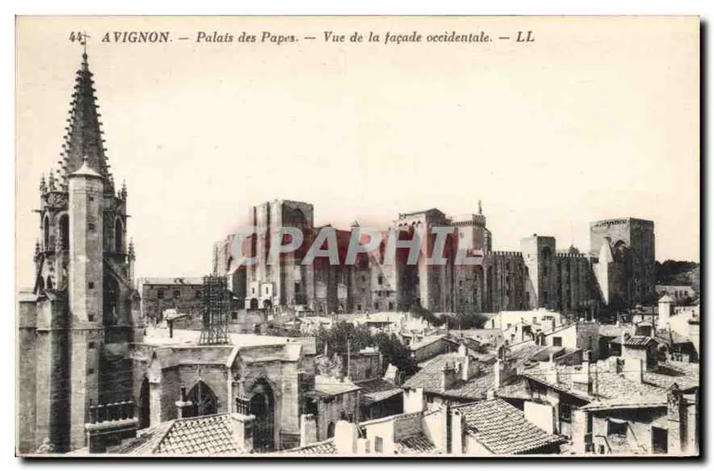 Avignon — Palast der Päpste — Ansicht der westlichen Fassade — LL - Vorderseite