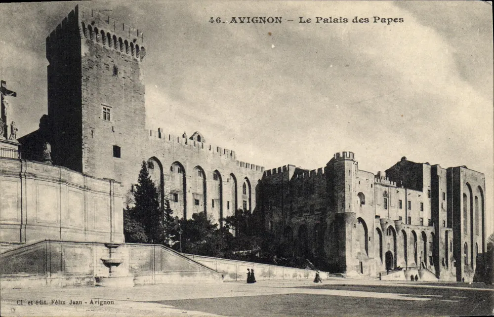 Avignon — O Palácio dos Papas — editor Félix Jean, n°46 - Frente