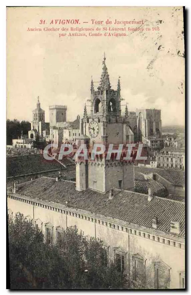 Avignon — Torre de Jacquemart — Velho Campanário das Religiosas de São Luís Fundado em 915 por Amélius, Conde de Avignon - Frente