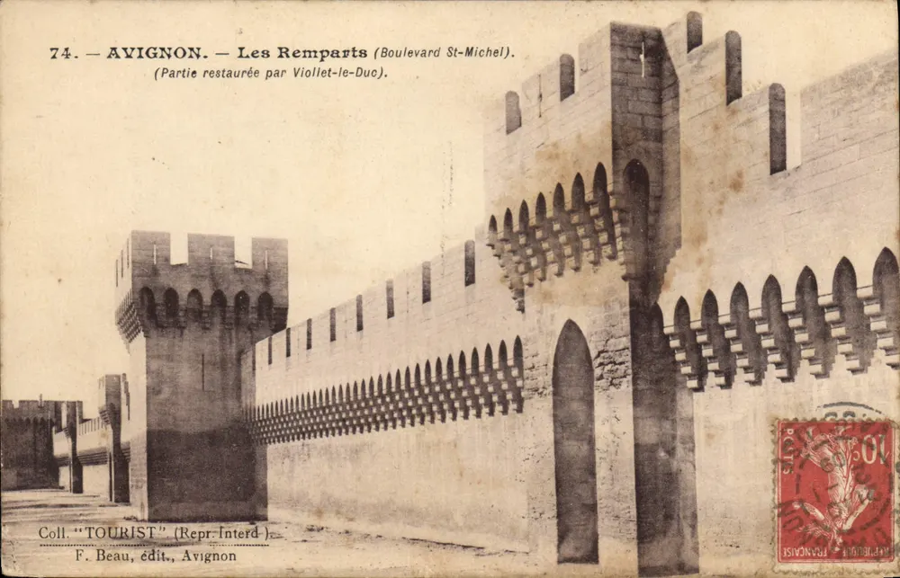 Avignon — Die Mauern (Boulevard St-Michel) — Sammlung 'TOURIST', F. Beau, Verlag, Avignon - Vorderseite