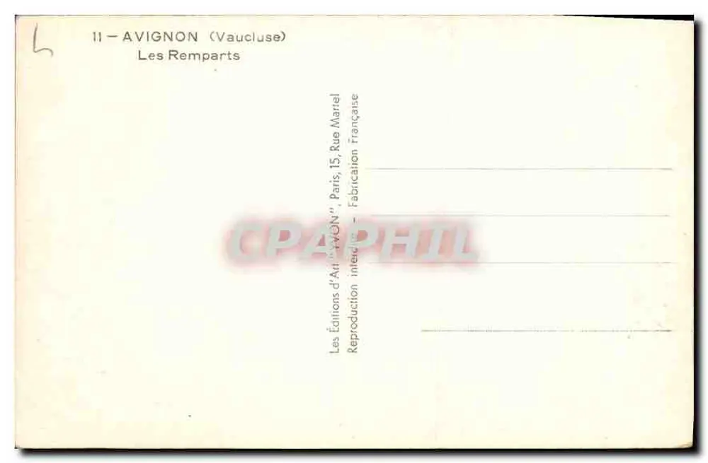 Avignon (Vaucluse) — Zamek — Wydawnictwo Sztuki Avignon - Rewers