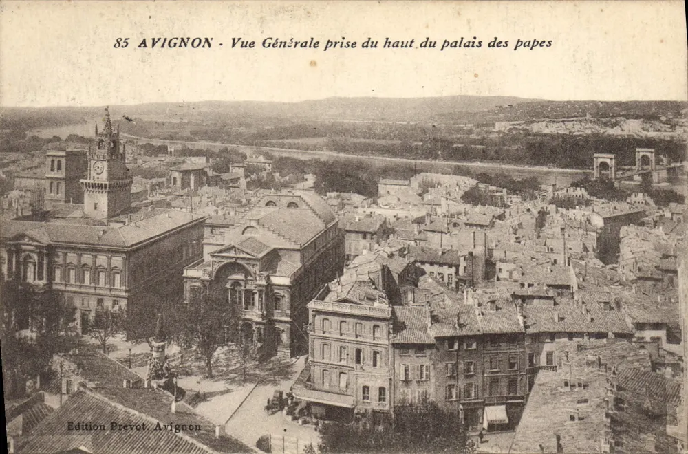 Avignon — Allgemeine Ansicht vom Dach des Palais des Papes — Edition Prevot, Avignon, n°85 - Vorderseite