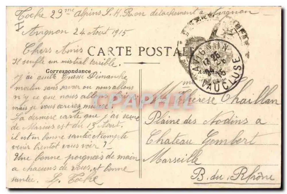 Avignon — Allgemeine Ansicht vom Dach des Palais des Papes — Edition Prevot, Avignon, n°85 - Rückseite