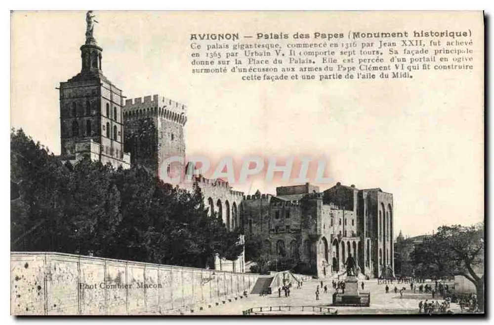 Avignon — Palácio dos Papas (Monumento Histórico) — Fot. Combier Macon - Frente